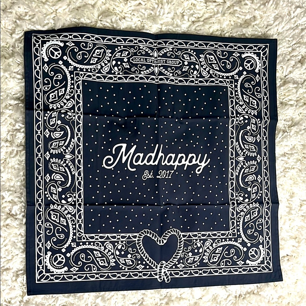 Madhappy Dark Blue Bandana with White Design